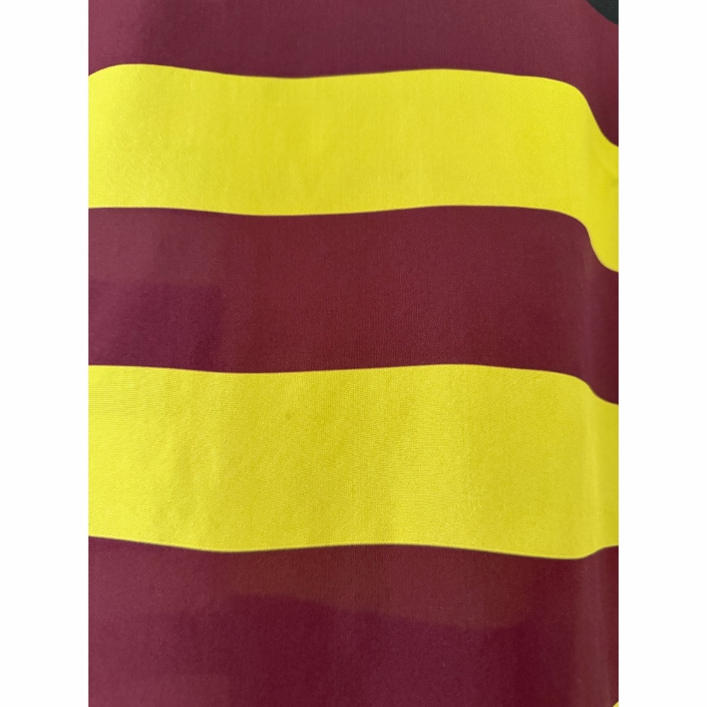 Odeeh Colorful Rainbow Stripe Silk Top Blouse Colorblock Patchwork Rugby 42 - Picture 8 of 16